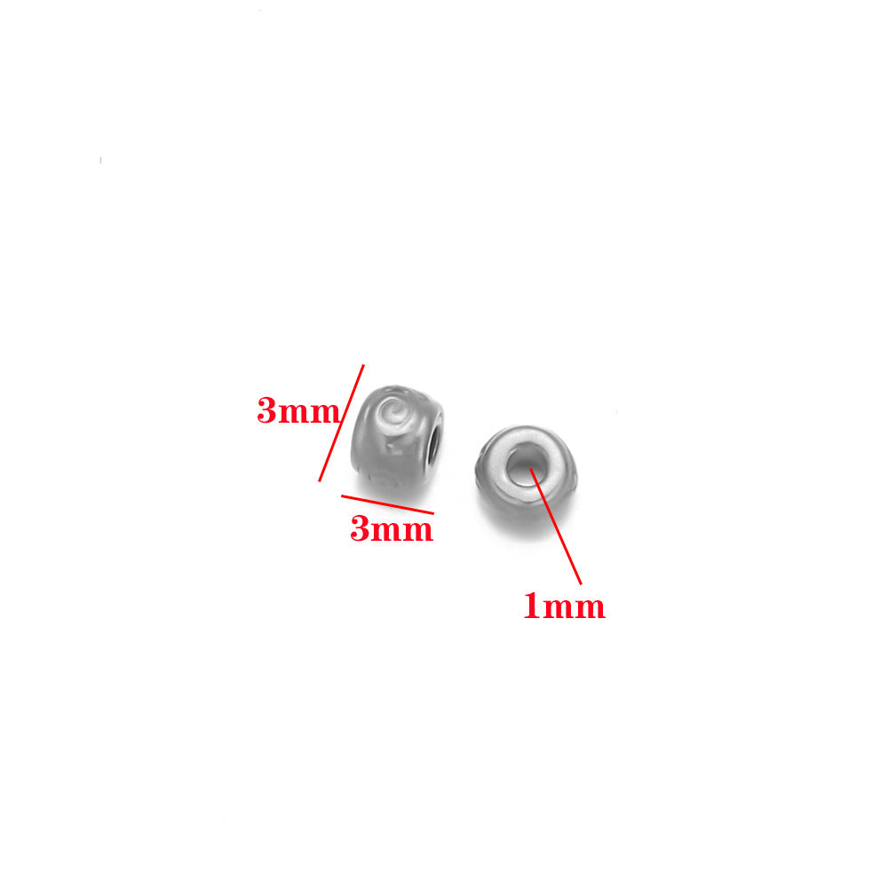 Stainless steel bead spacer loose beads DIY handmade necklace bead accessories pendant color retention waterproof furnace bead spacer accessories DIY