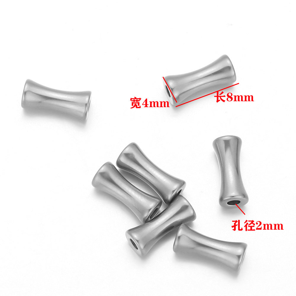 18k stainless steel vase shape hole beads vacuum plated necklace beads diy jewelry accessories gold bamboo tube beads