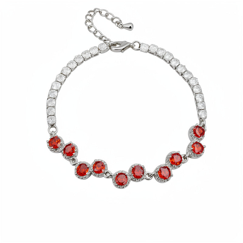 Zircon-encrusted geometric round bracelet light luxury niche high-end bracelet simple temperament versatile jewelry wholesale