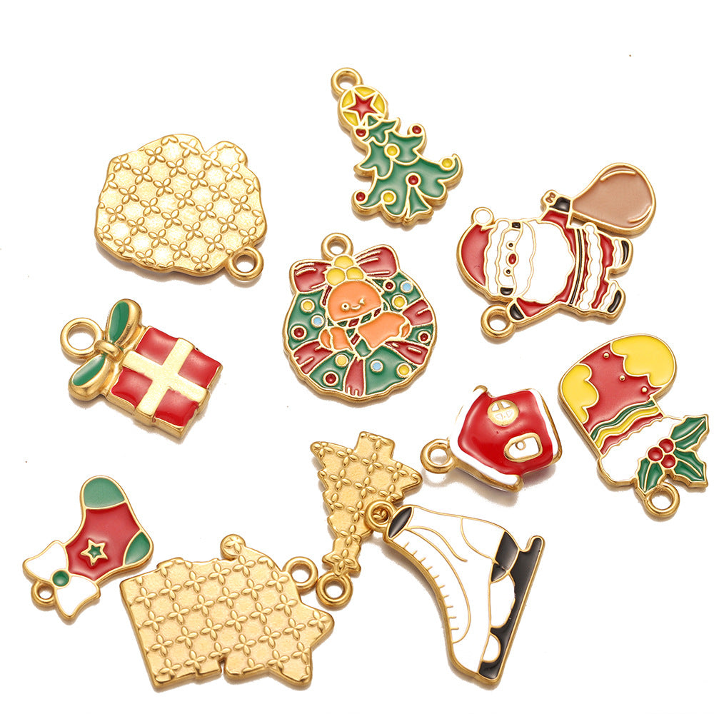 European and American stainless steel pendant furnace Christmas series accessories pendant DIY jewelry accessories small pendant bracelet pendant