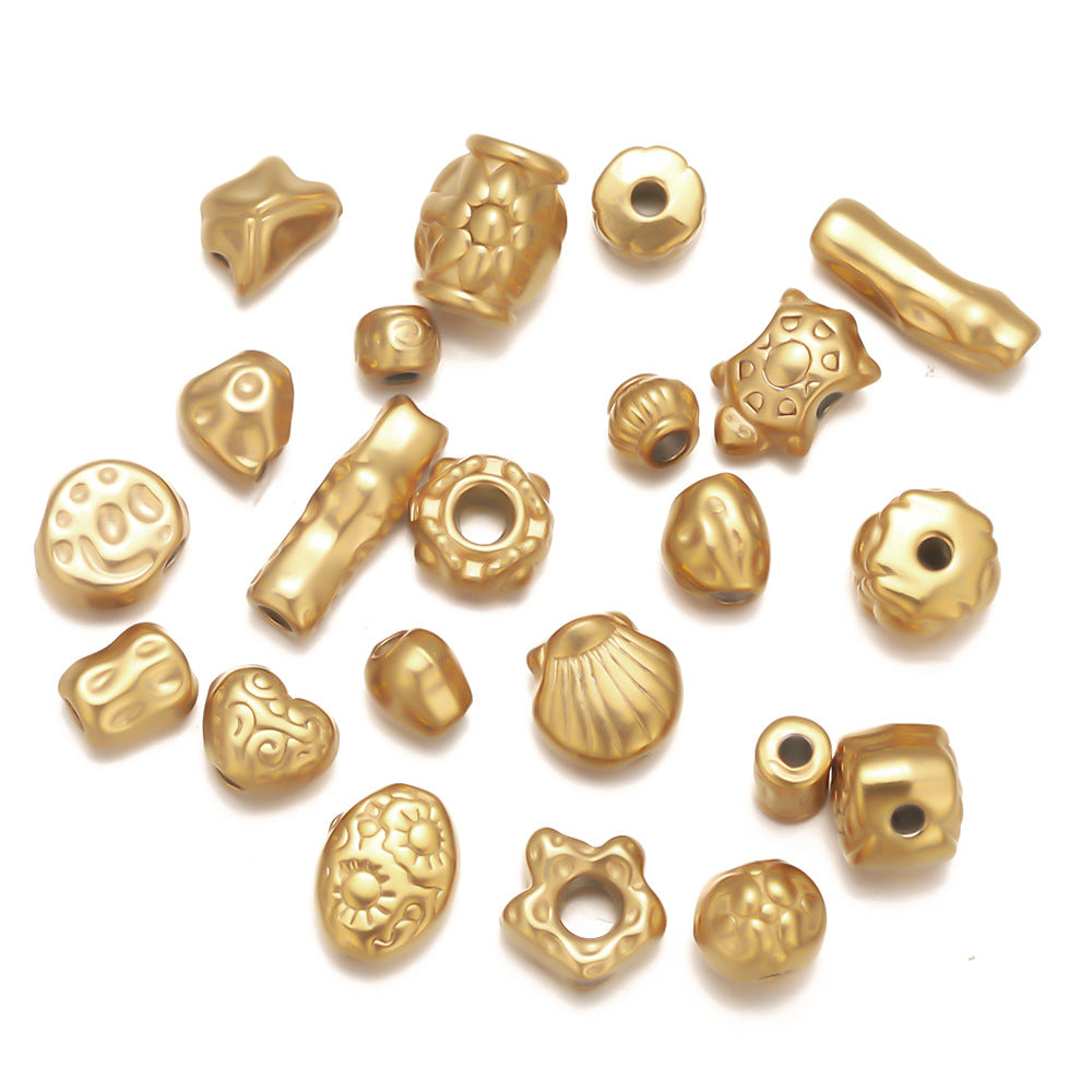 Stainless steel bead spacer loose beads DIY handmade necklace bead accessories pendant color retention waterproof furnace bead spacer accessories DIY