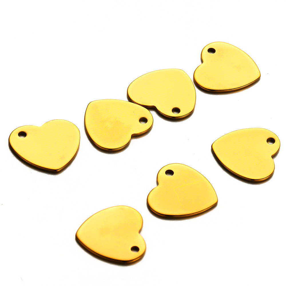 Stainless steel love single hole pendant DIY jewelry accessories connecting piece small pendant tail piece handmade jewelry accessories