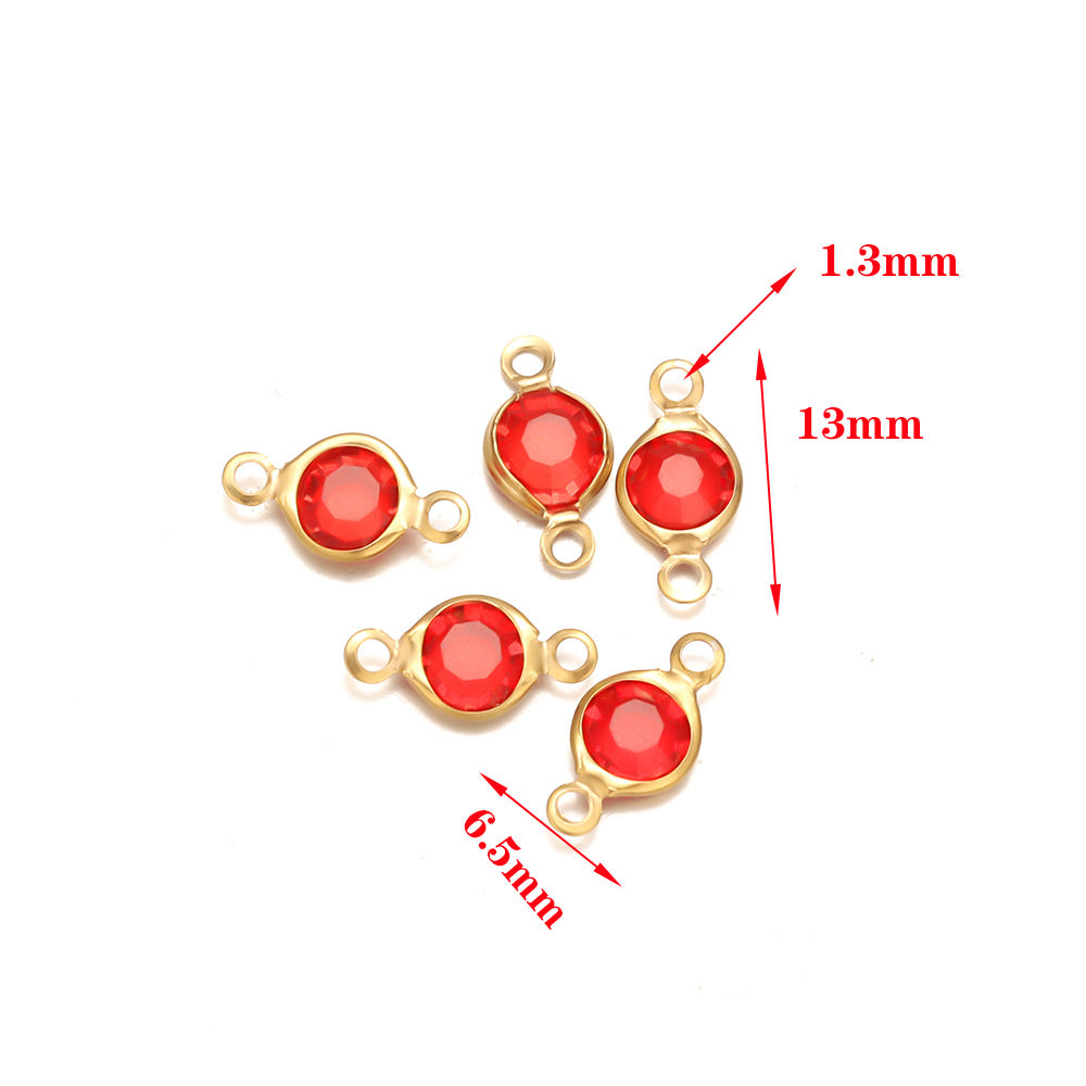 Stainless steel accessories crystal double hanging connector bracelet necklace DIY jewelry accessories connection pendant accessories wholesale