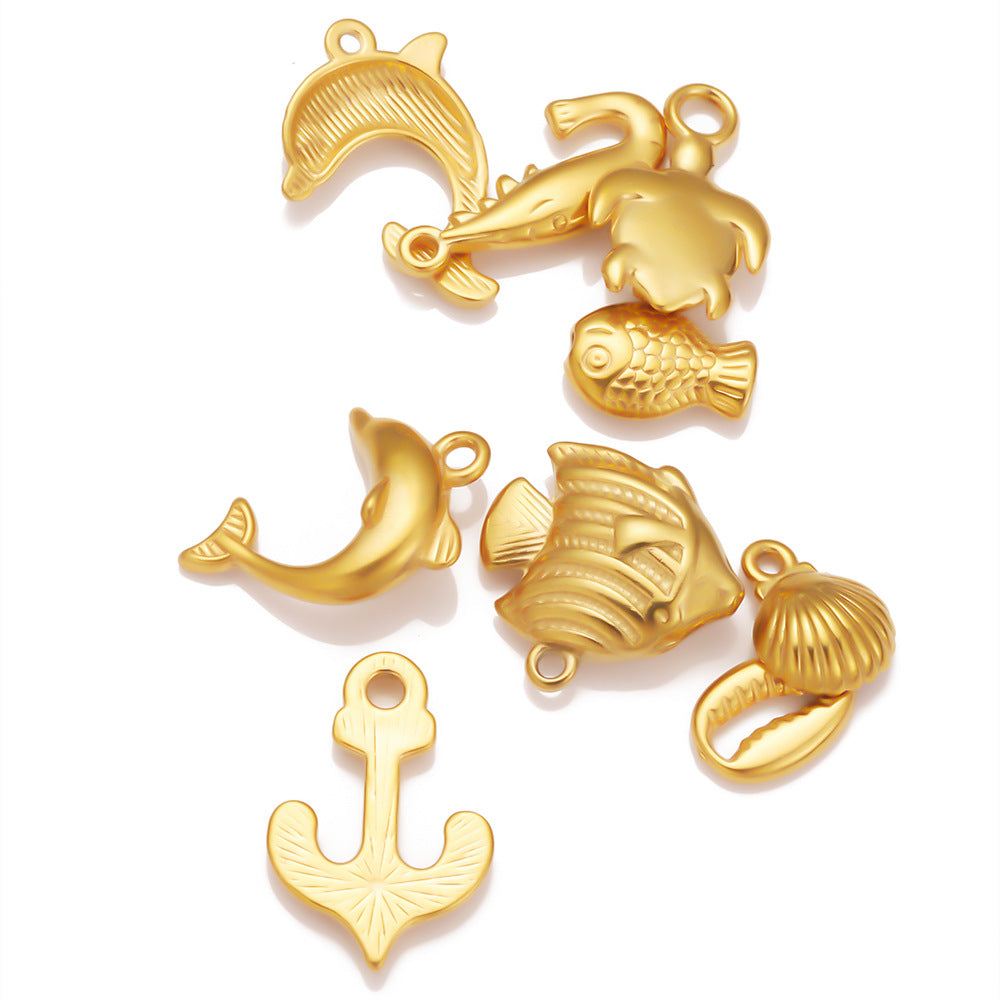 Stainless steel ocean series pendant pendant DIY jewelry accessories pendant necklace bracelet shell star pendant