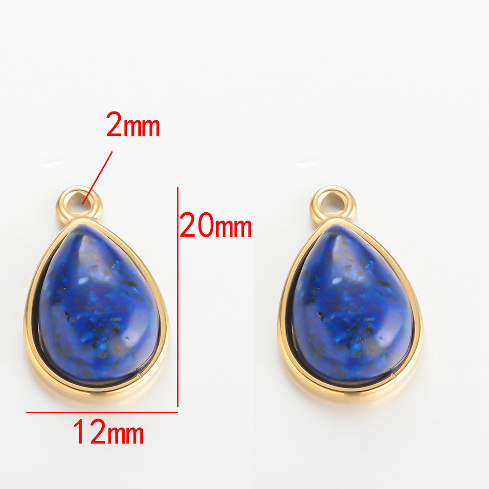 Natural stone stainless steel pendant 18k real gold titanium steel pendant pendant bracelet necklace stainless steel pendant material