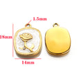 Stainless steel oil drop pendant rose with diamonds multi-color versatile rose brand pendant DIY jewelry accessories pendant