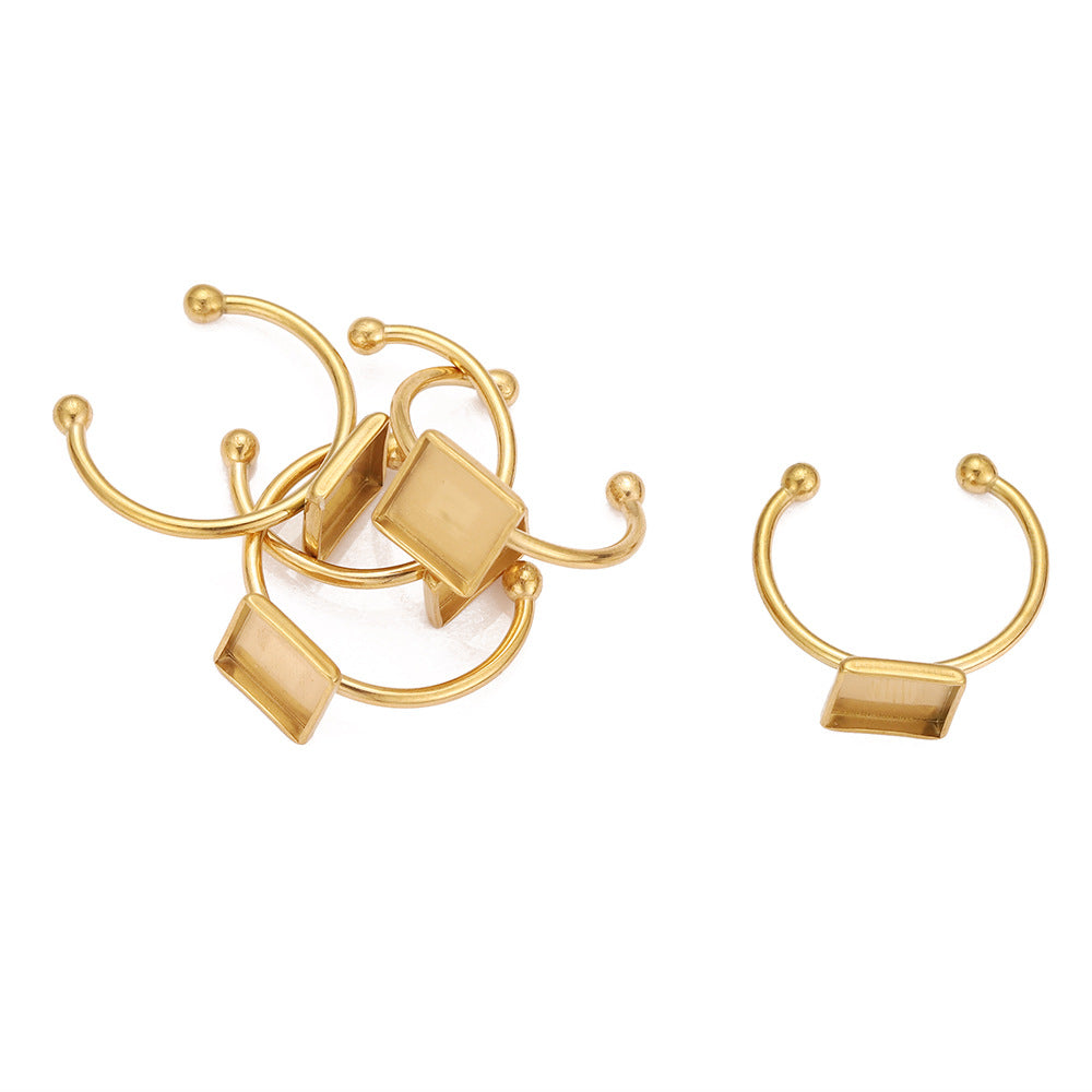 Ring female non-fading 8mm ring holder DIY jewelry accessories ring Korean ins index finger ring plain ring accessories