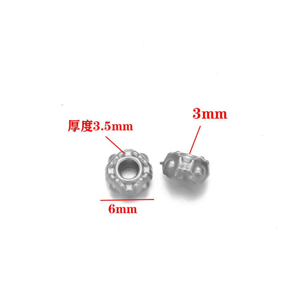 Stainless steel bead spacer loose beads DIY handmade necklace bead accessories pendant color retention waterproof furnace bead spacer accessories DIY