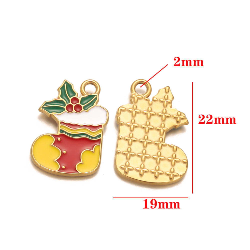 European and American stainless steel pendant furnace Christmas series accessories pendant DIY jewelry accessories small pendant bracelet pendant