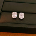 Geometric Zirconia Stud Earrings - Minimalist Luxury Statement Jewelry