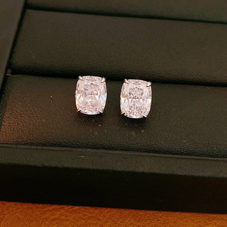 Geometric Zirconia Stud Earrings - Minimalist Luxury Statement Jewelry