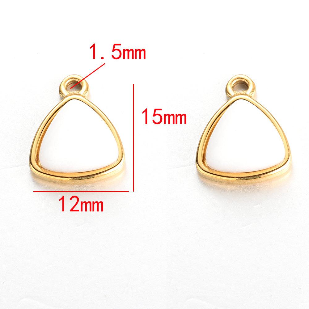Stainless steel natural stone pendant triangle DIY necklace accessories pendant DIY small items small pendant jewelry accessories