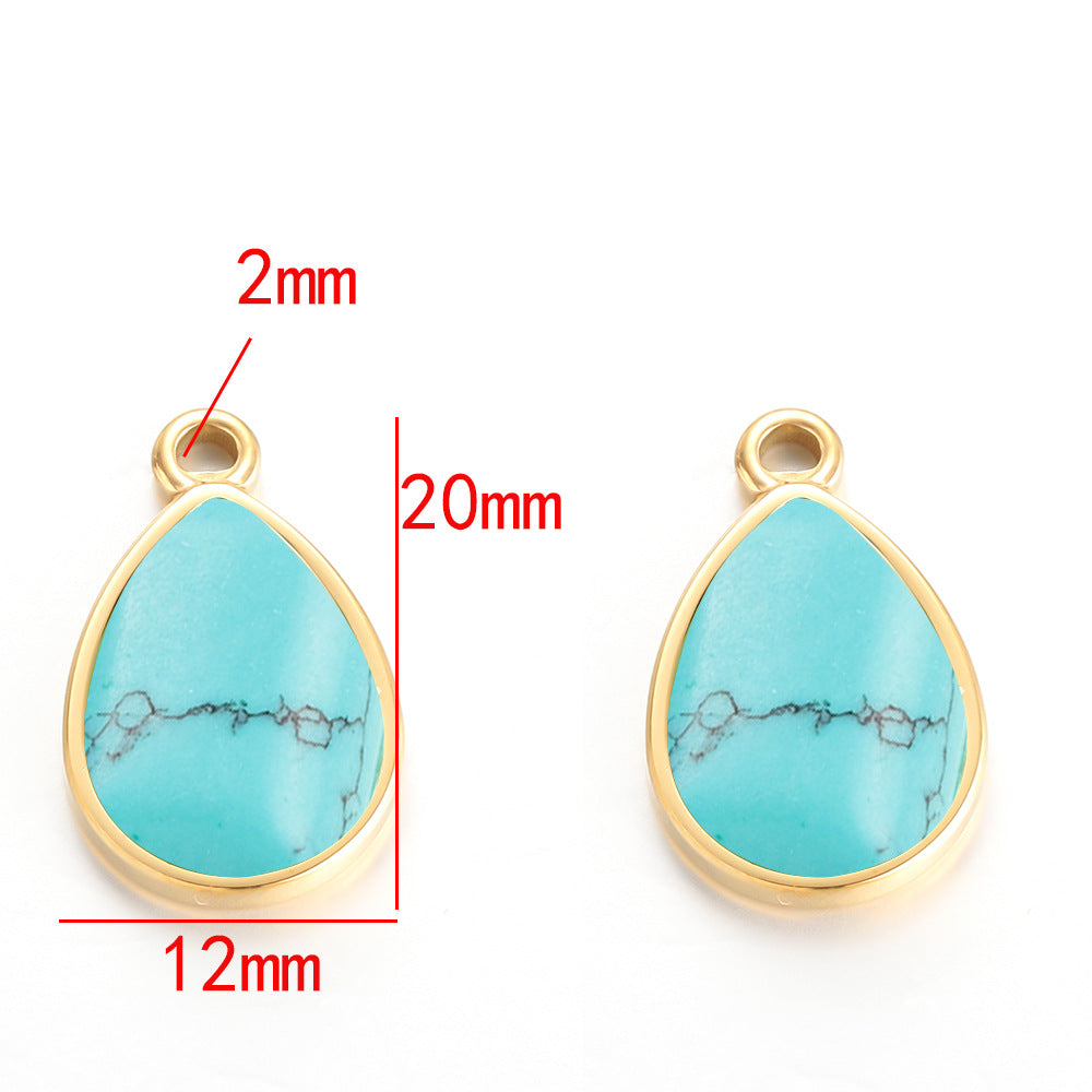Natural stone stainless steel pendant 18k real gold titanium steel pendant pendant bracelet necklace stainless steel pendant material