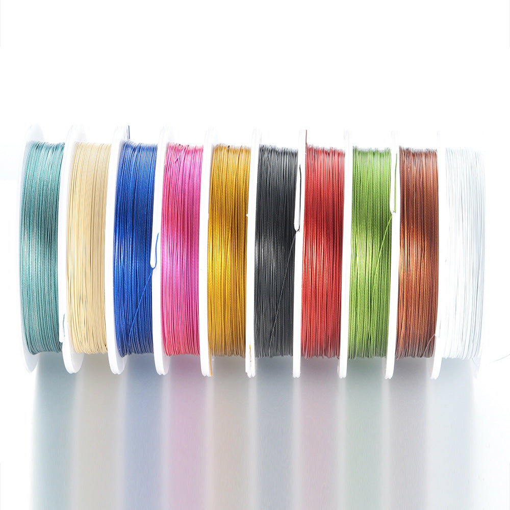 Stainless steel mixed color steel wire rope jewelry necklace accessories beaded rope accessories handmade DIY flexible wire color-retaining titanium steel rope