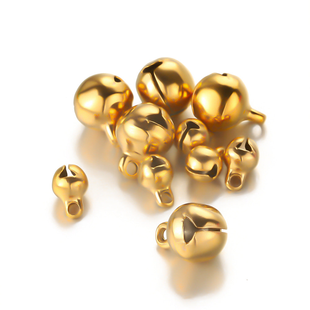Stainless steel hollow bell pendant pendant DIY jewelry accessories pendant small pendant pendant accessories