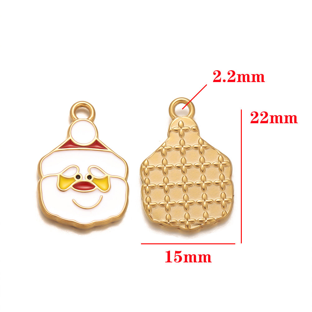 European and American stainless steel pendant furnace Christmas series accessories pendant DIY jewelry accessories small pendant bracelet pendant