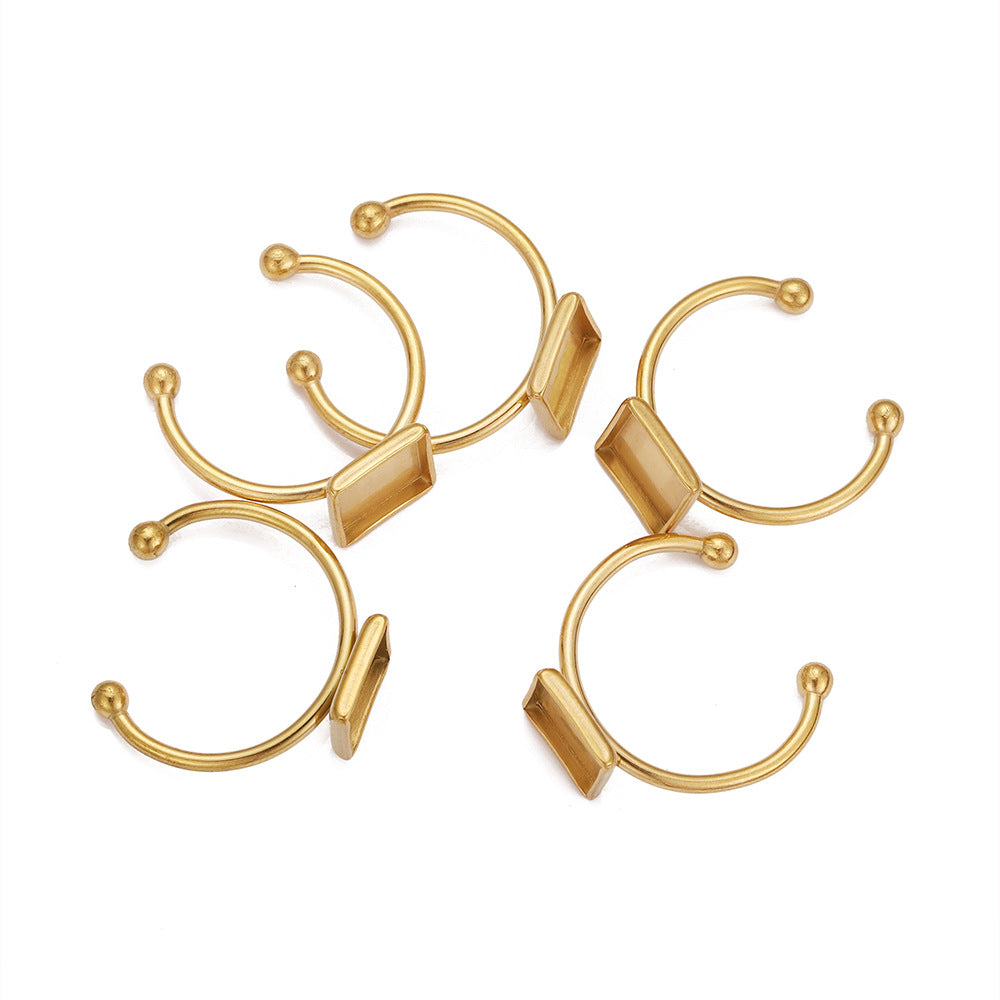 Ring female non-fading 8mm ring holder DIY jewelry accessories ring Korean ins index finger ring plain ring accessories