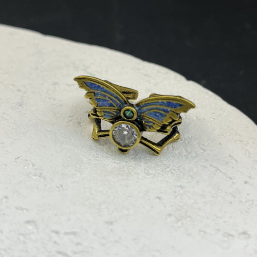 Fire does not change color, sand gold material, black dye, retro ring, forest style, psychedelic glue, butterfly, high-looking, western-style jewelry