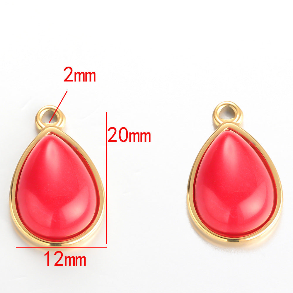 Natural stone stainless steel pendant 18k real gold titanium steel pendant pendant bracelet necklace stainless steel pendant material