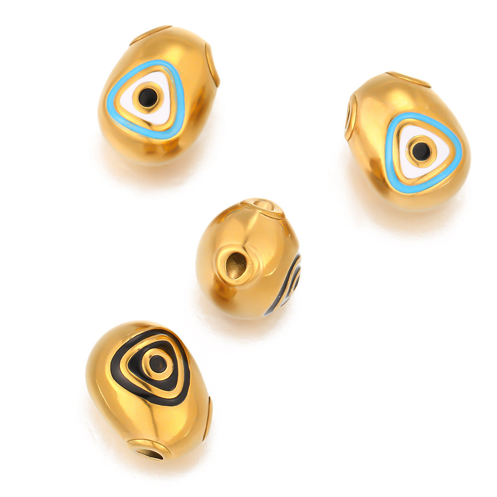 18k stainless steel dripping tumbler pendant devil's eye versatile DIY necklace accessories pendant jewelry pendant