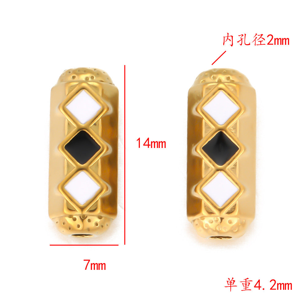 Stainless steel oil drop casting large hole beads DIY bracelet accessories key ring pendant jewelry pendant beaded material