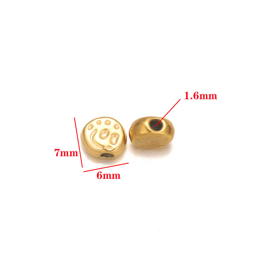 Stainless steel bead spacer loose beads DIY handmade necklace bead accessories pendant color retention waterproof furnace bead spacer accessories DIY