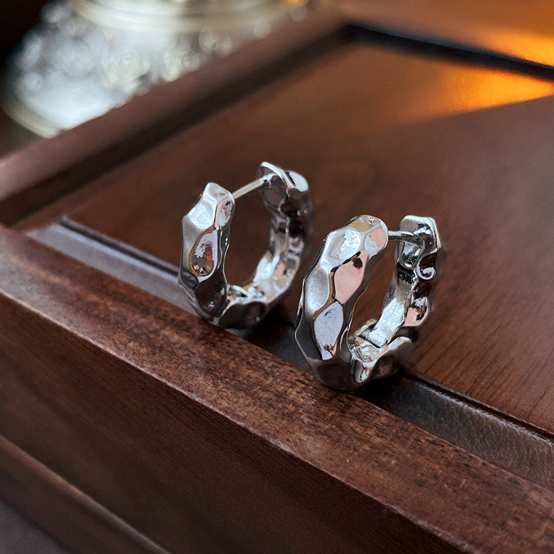 Sterling Silver Metal Earrings - Premium Minimalist Luxury Studs