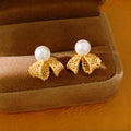 Silver needle inlaid zircon lace hollow pearl stud earrings simple versatile commuter temperament earrings light luxury high-end earrings
