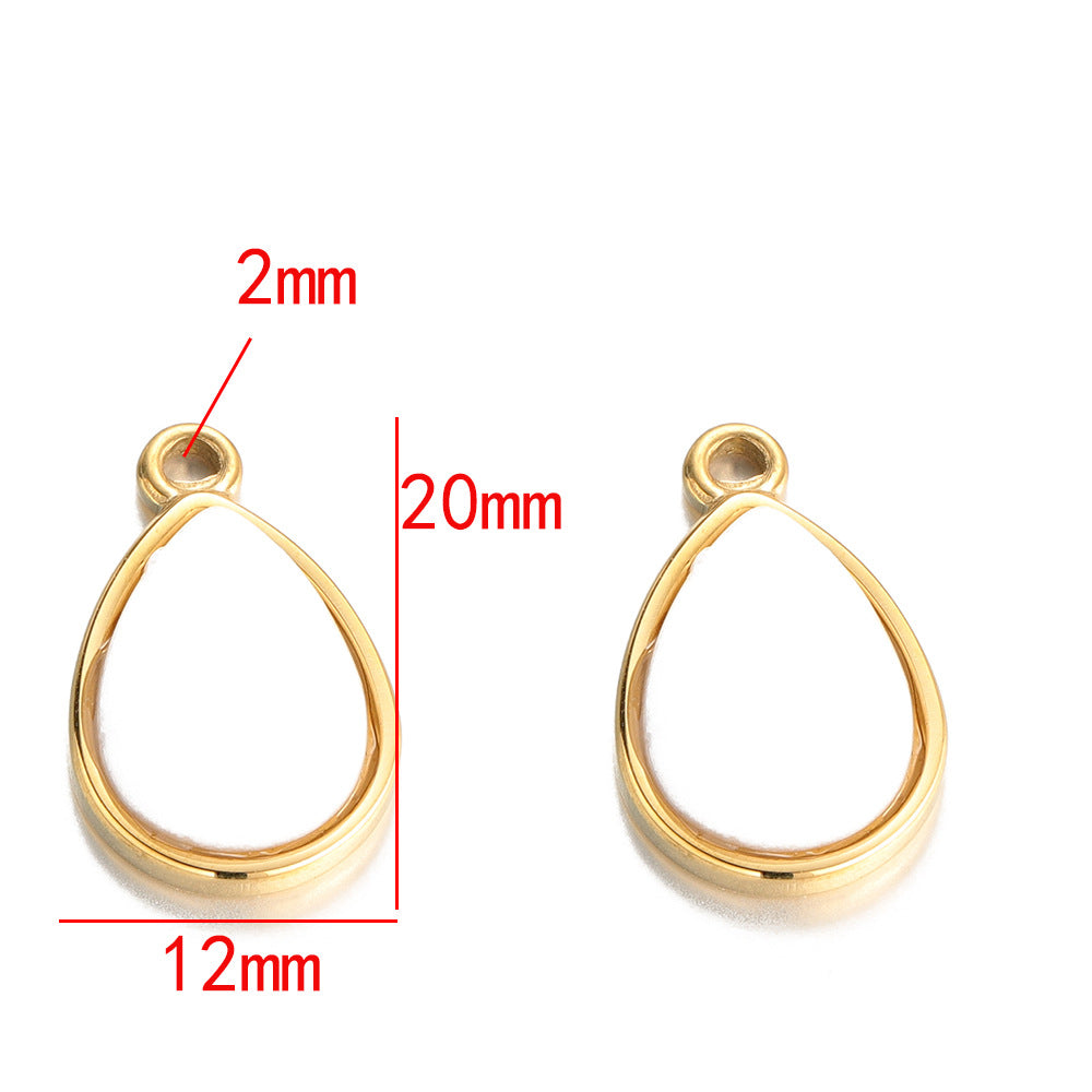 Natural stone stainless steel pendant 18k real gold titanium steel pendant pendant bracelet necklace stainless steel pendant material