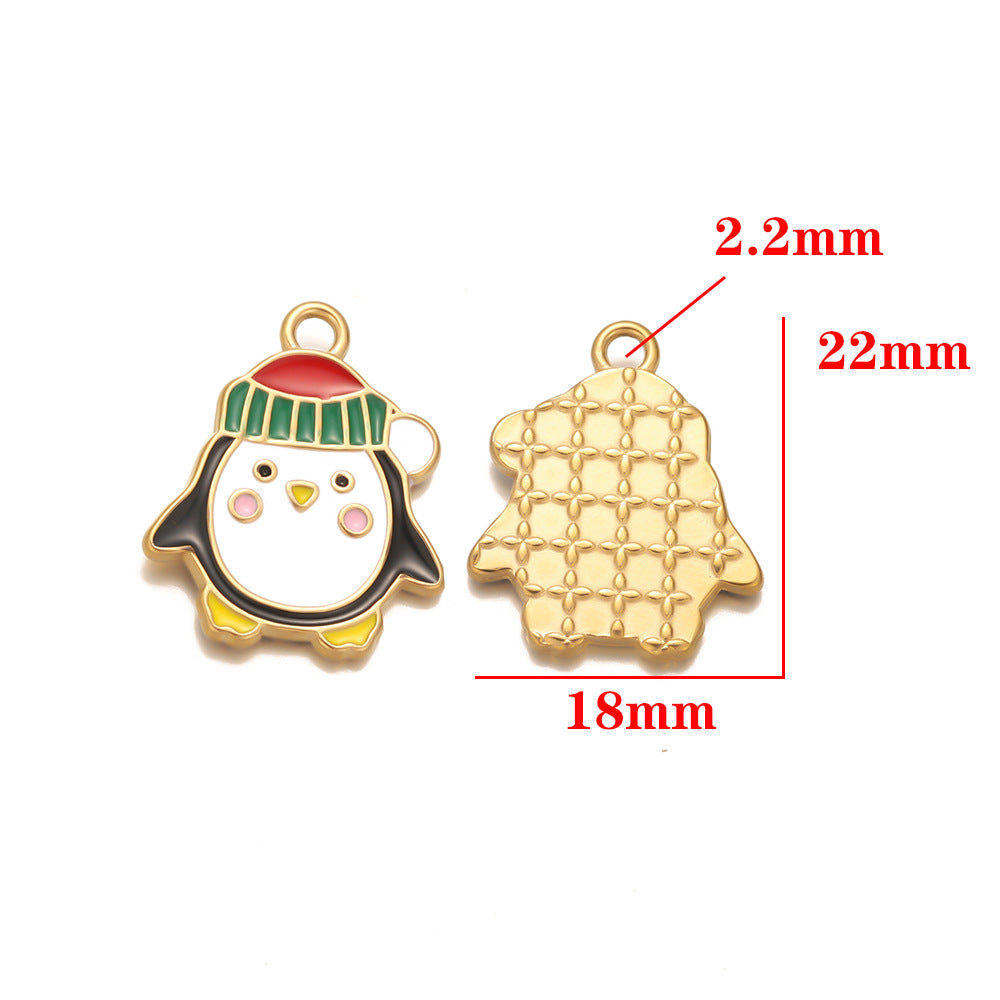 European and American stainless steel pendant furnace Christmas series accessories pendant DIY jewelry accessories small pendant bracelet pendant