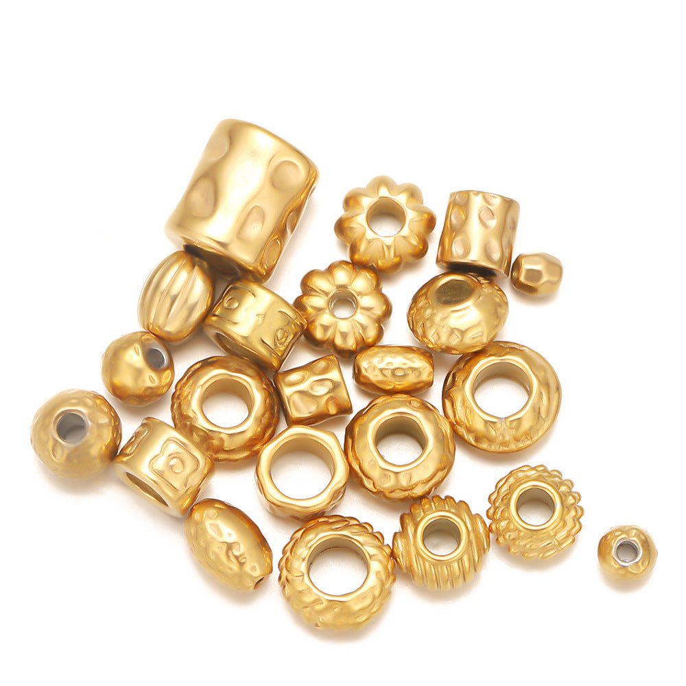 Stainless steel non-specification perforated beads DIY jewelry accessories loose beads accessories bracelets necklaces beaded material beads