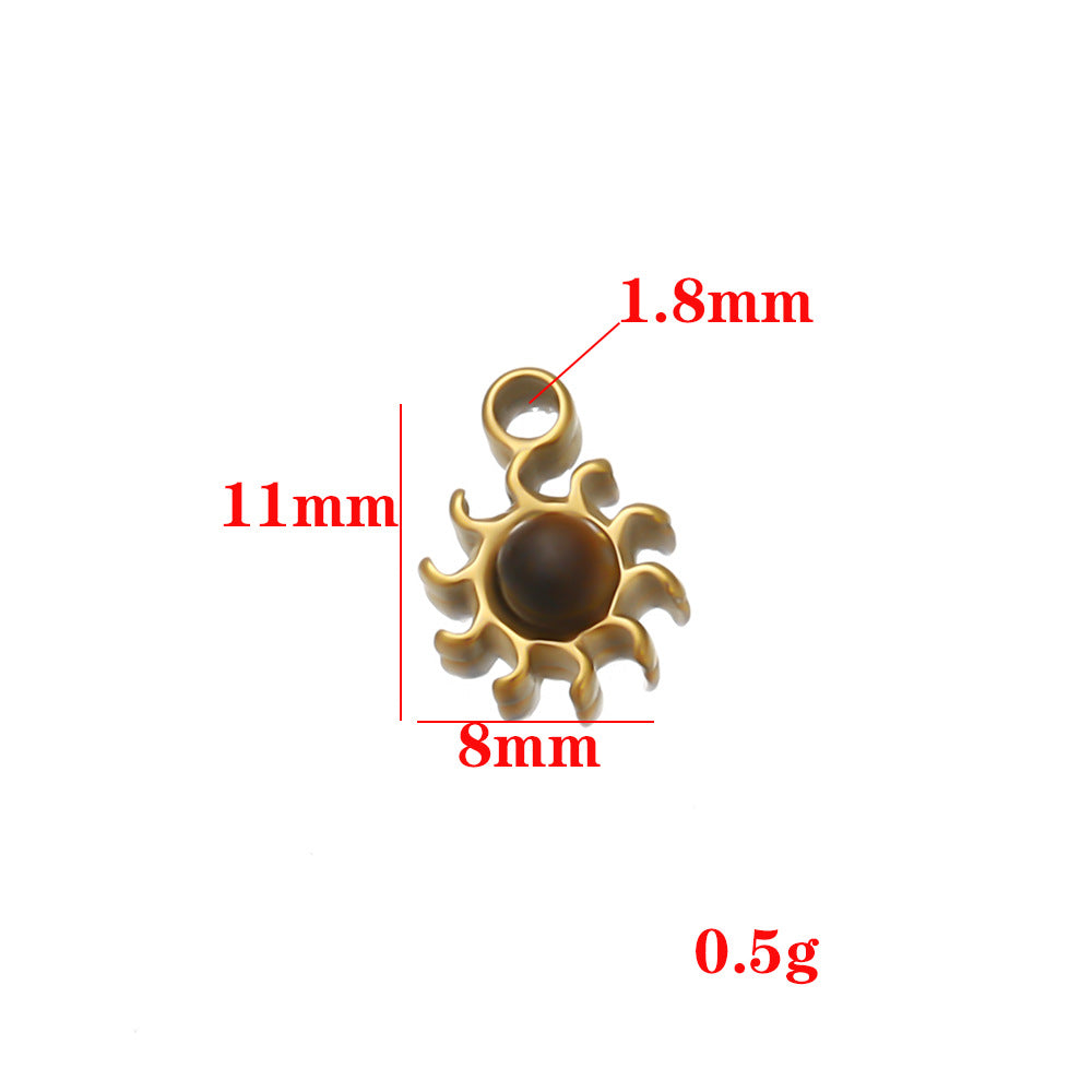 Sunflower pendant DIY handmade European and American jewelry accessories vacuum plated pendant pendant collarbone chain accessories pendant
