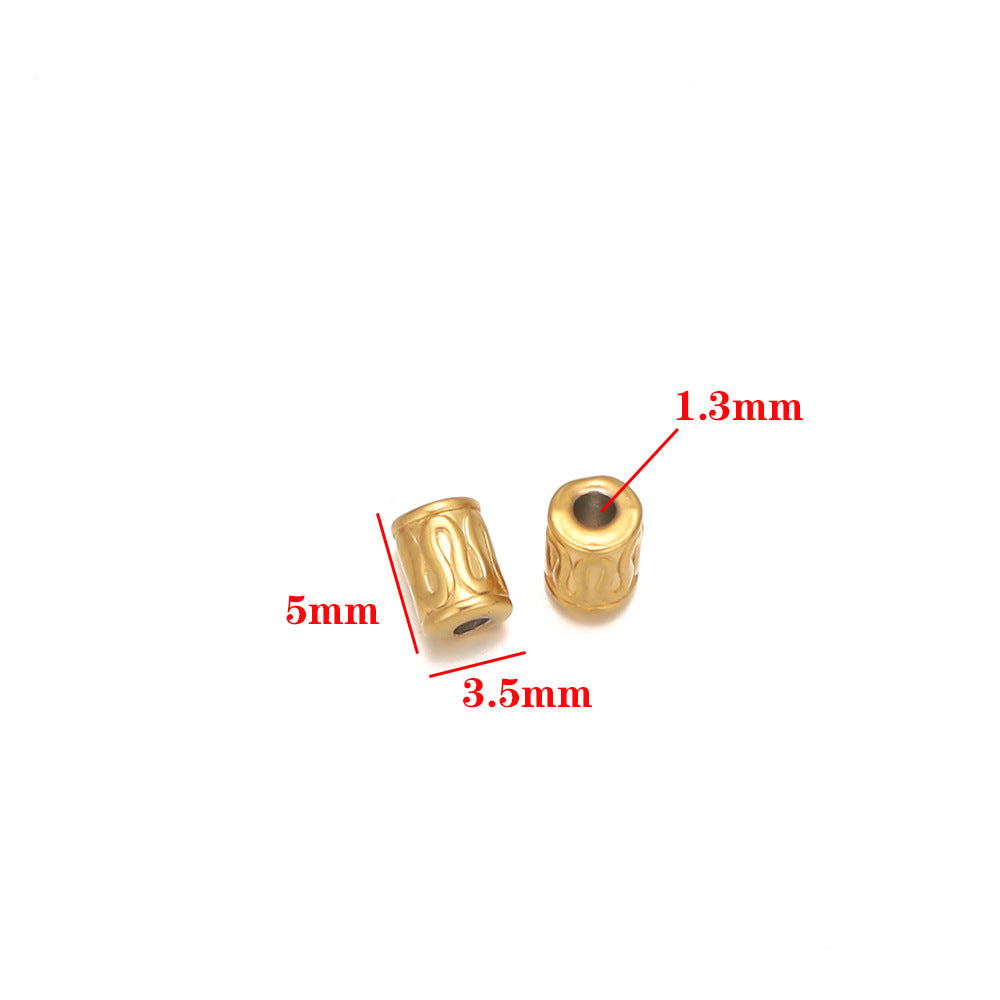 Stainless steel bead spacer loose beads DIY handmade necklace bead accessories pendant color retention waterproof furnace bead spacer accessories DIY