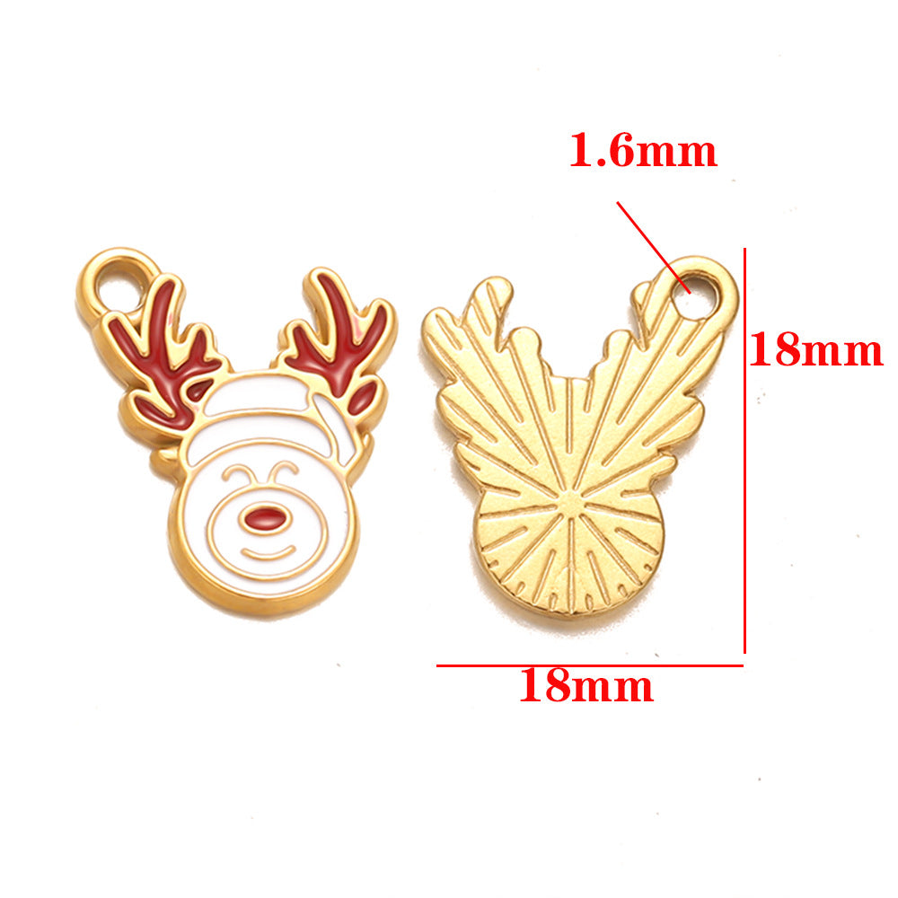 European and American stainless steel pendant furnace Christmas series accessories pendant DIY jewelry accessories small pendant bracelet pendant