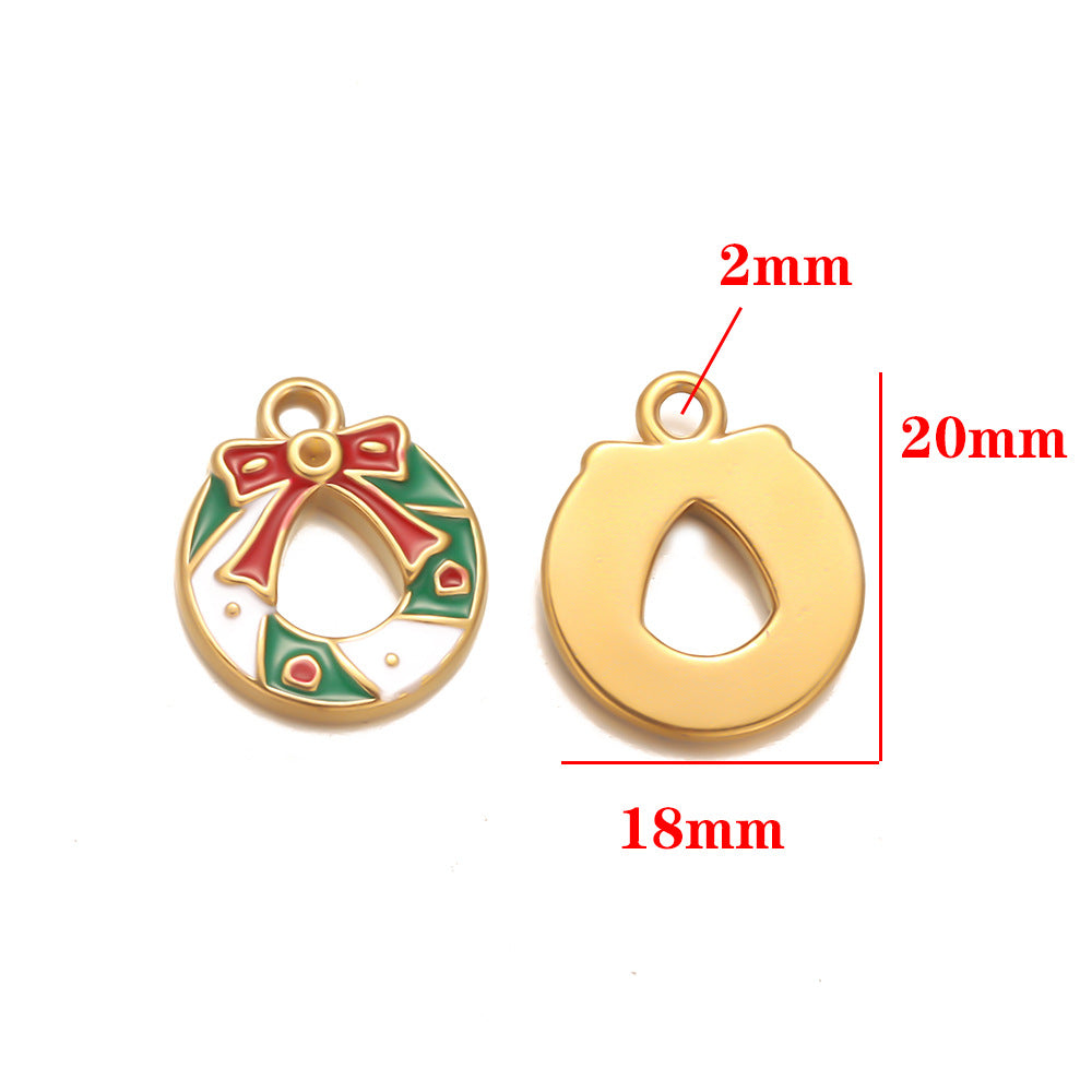 European and American stainless steel pendant furnace Christmas series accessories pendant DIY jewelry accessories small pendant bracelet pendant