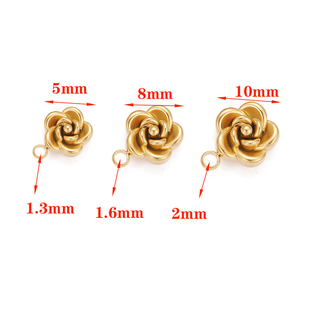Stainless steel vacuum rose pendant DIY jewelry accessories pendant pendant handmade beaded necklace bracelet