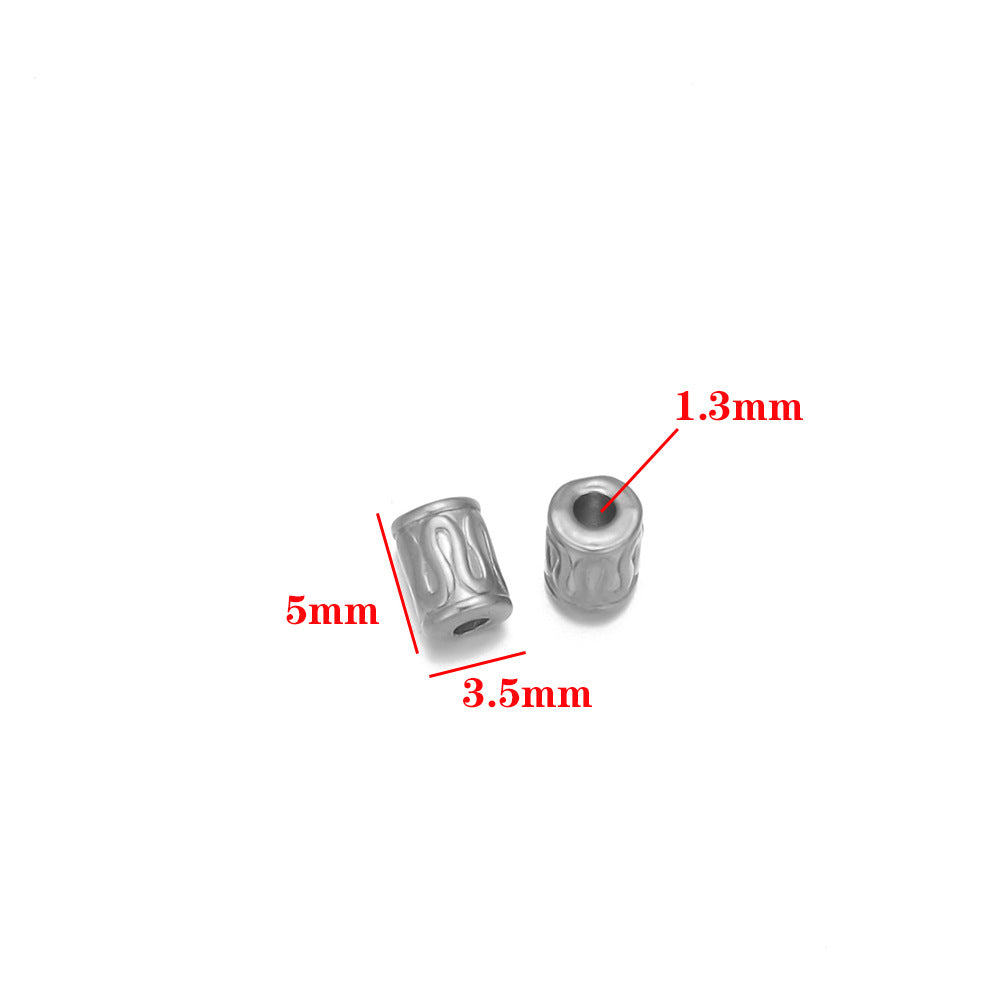Stainless steel bead spacer loose beads DIY handmade necklace bead accessories pendant color retention waterproof furnace bead spacer accessories DIY