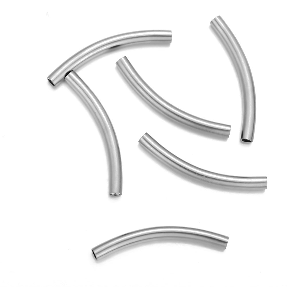 Stainless steel long pipe elbow jewelry accessories DIY bracelet accessories vacuum electroplating gold jewelry hollow pipe sleeve
