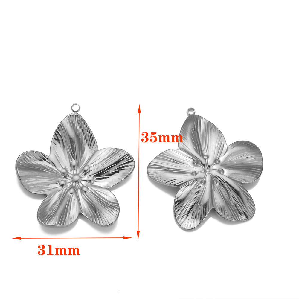 Cross-border hot-selling stainless steel 18K gold bow butterfly flower pendant pendant romantic DIY jewelry accessories