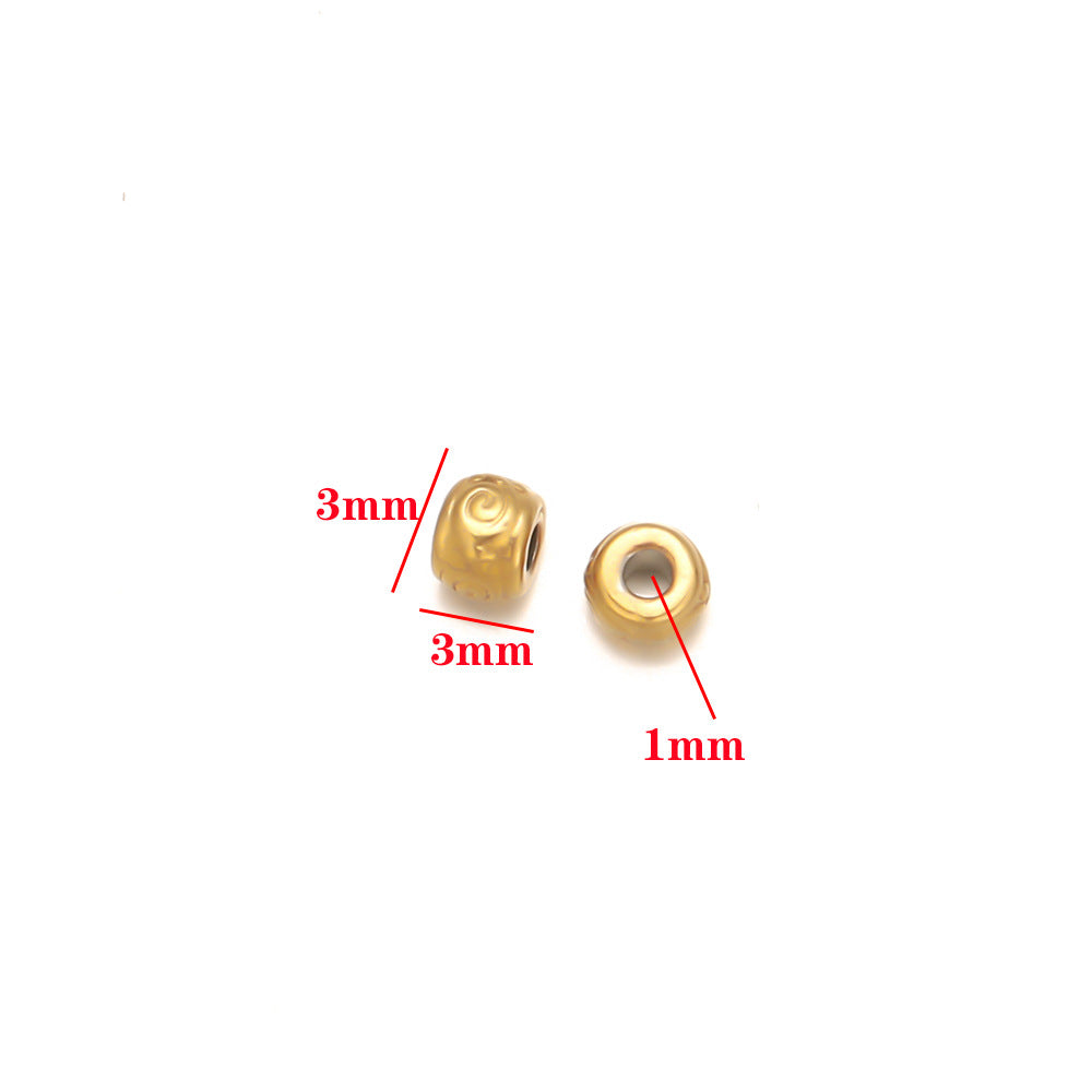 Stainless steel bead spacer loose beads DIY handmade necklace bead accessories pendant color retention waterproof furnace bead spacer accessories DIY