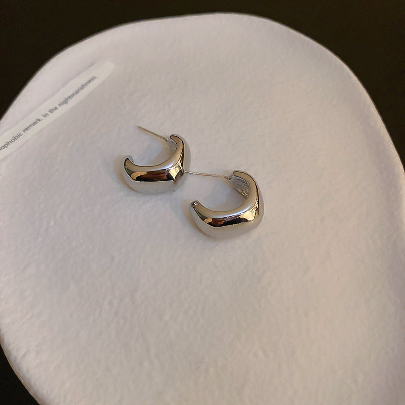 Sterling Silver Metal Earrings - Premium Minimalist Luxury Studs