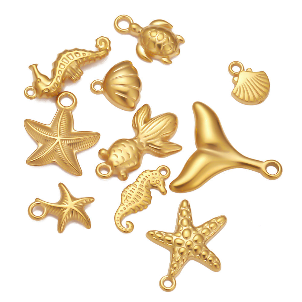 Stainless steel ocean series pendant pendant DIY jewelry accessories pendant necklace bracelet shell star pendant
