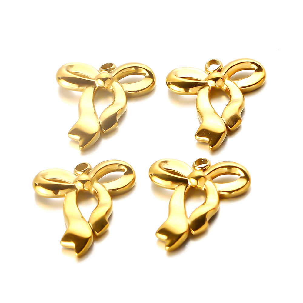 Titanium steel various bow pendants DIY jewelry accessories handmade necklaces bracelets pendants accessories pendants