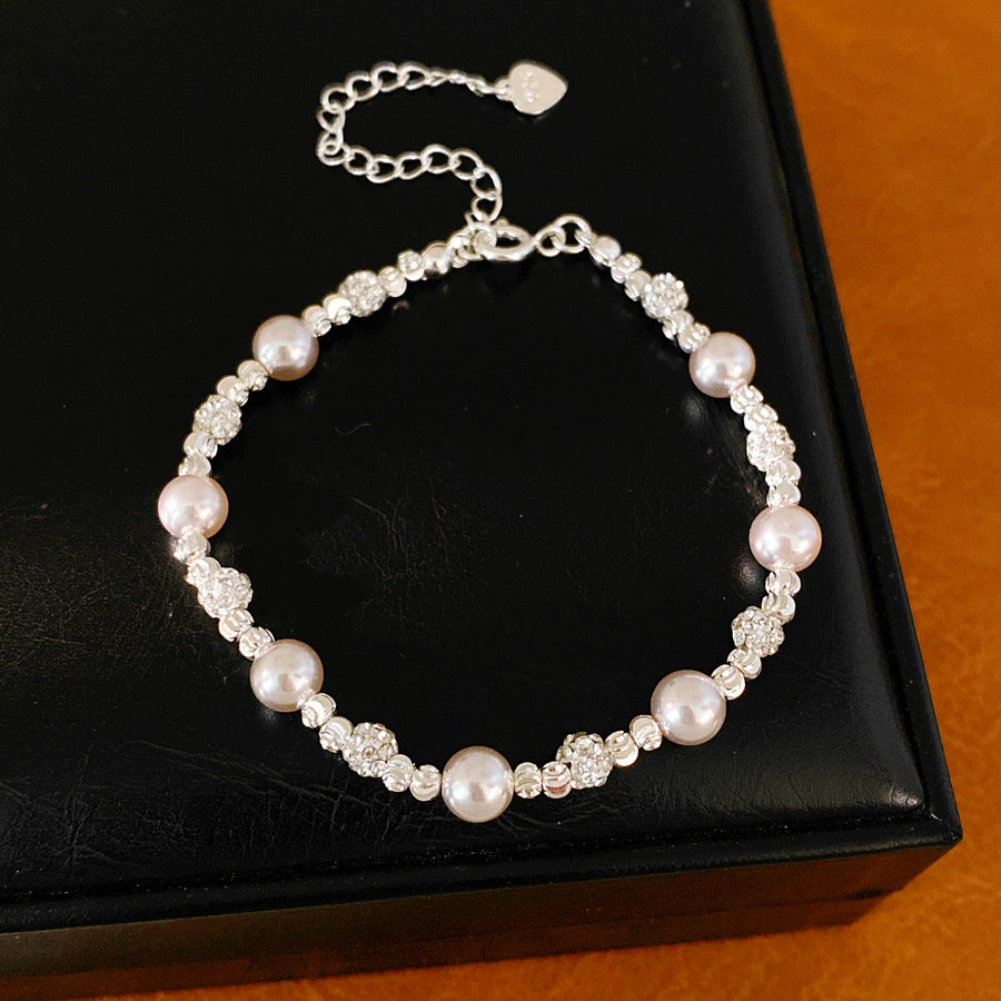 Beaded zircon pearl necklace light luxury niche high-end collarbone chain daily versatile fashion jewelry set wholesale