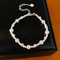 Beaded zircon pearl necklace light luxury niche high-end collarbone chain daily versatile fashion jewelry set wholesale