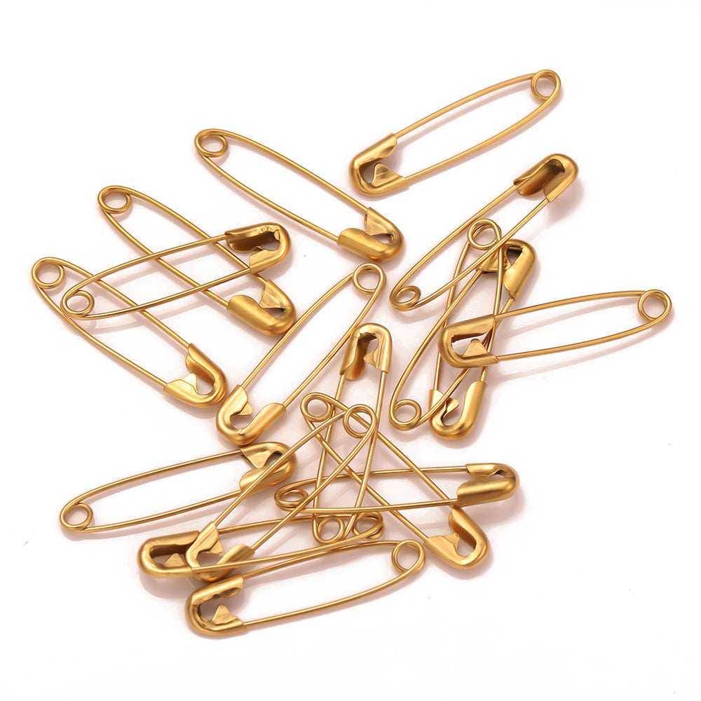 Vacuum Plated Stainless Steel Pin DIY Accessories Cuff Brooch High Strength Bold Safety Pin Insurance Pin