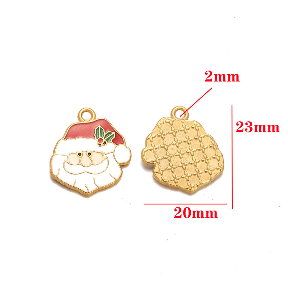 European and American stainless steel pendant furnace Christmas series accessories pendant DIY jewelry accessories small pendant bracelet pendant