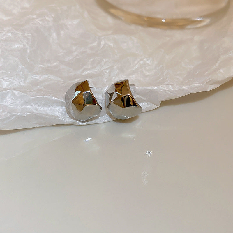 Sterling Silver Metal Earrings - Premium Minimalist Luxury Studs
