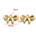Stainless steel gold bow pendant DIY jewelry accessories pendant handmade jewelry bracelet versatile pendant accessories
