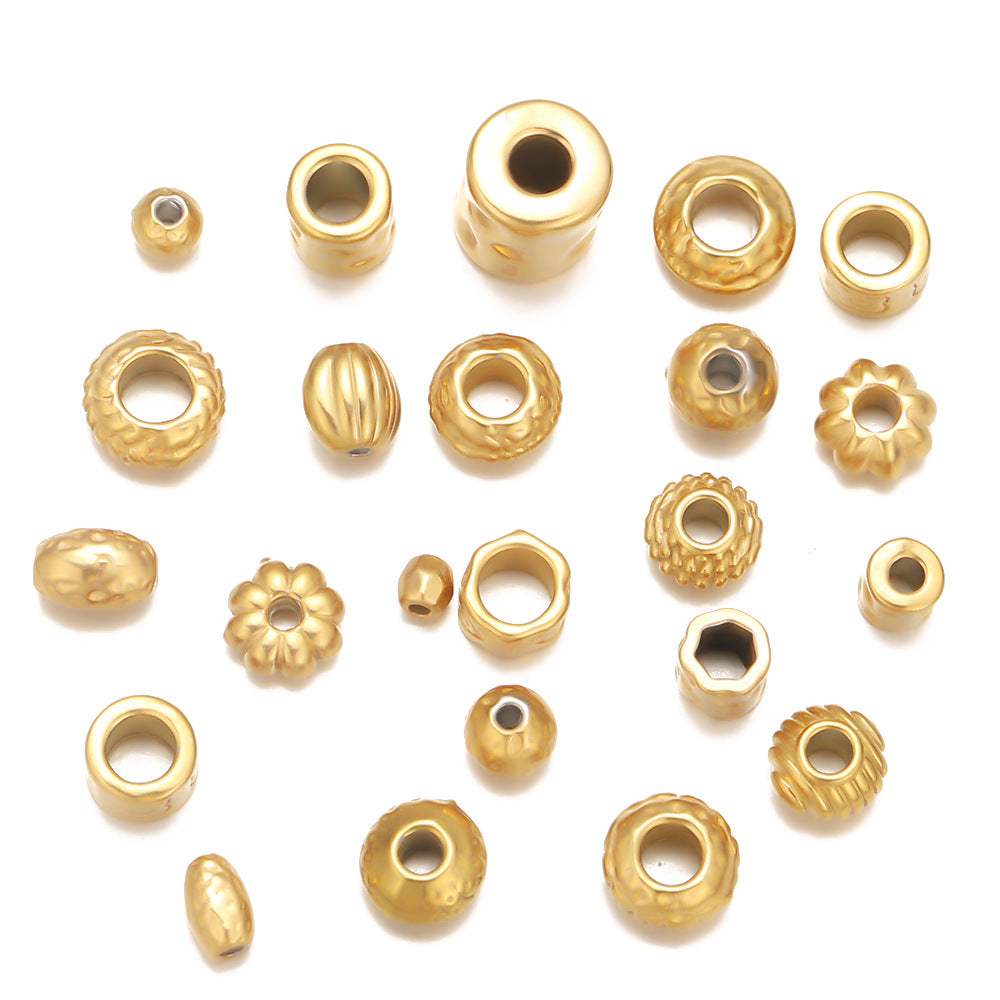 Stainless steel non-specification perforated beads DIY jewelry accessories loose beads accessories bracelets necklaces beaded material beads